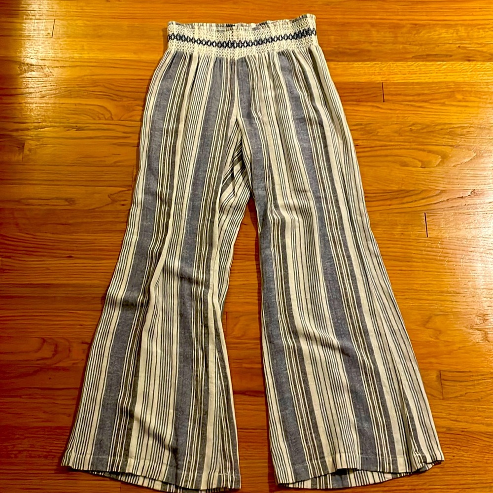 Wideleg striped pants